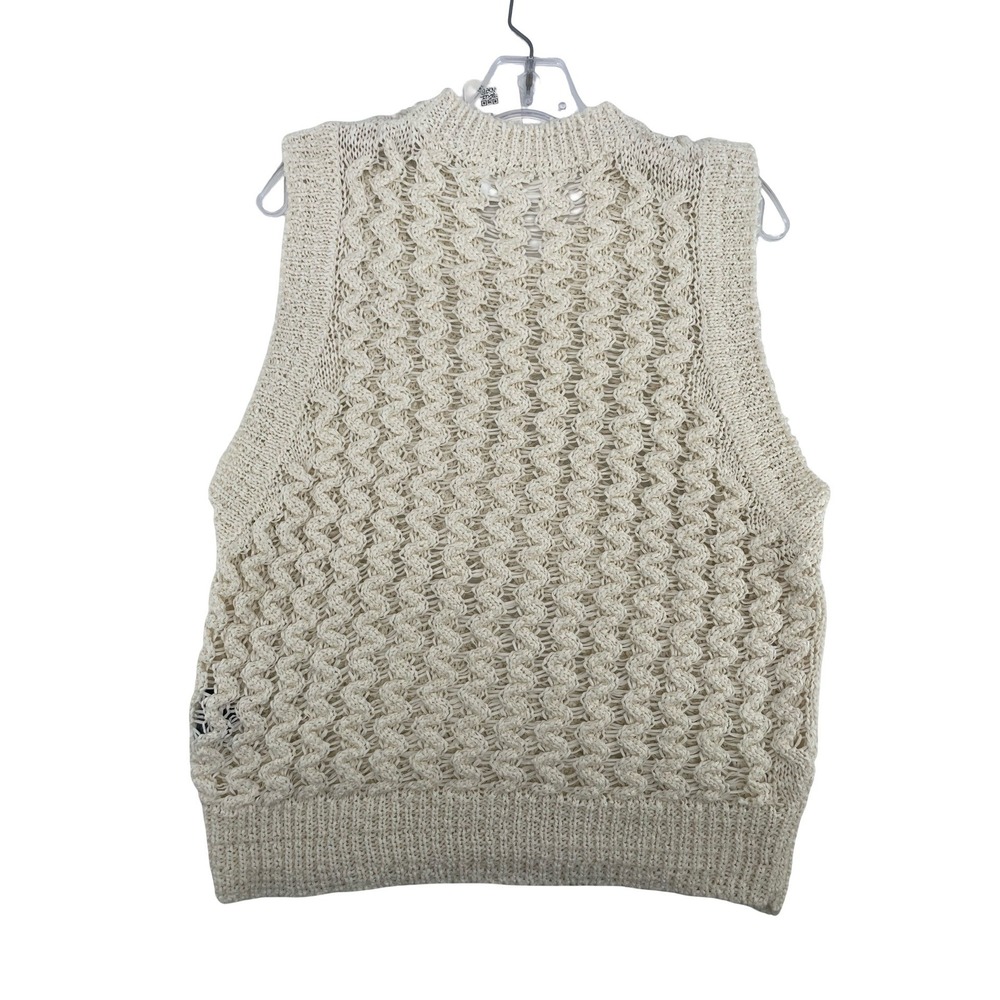 Isabel Marant Women Sweater Vest Fynn Cream Cotton Blend Medium - Picture 2 of 6